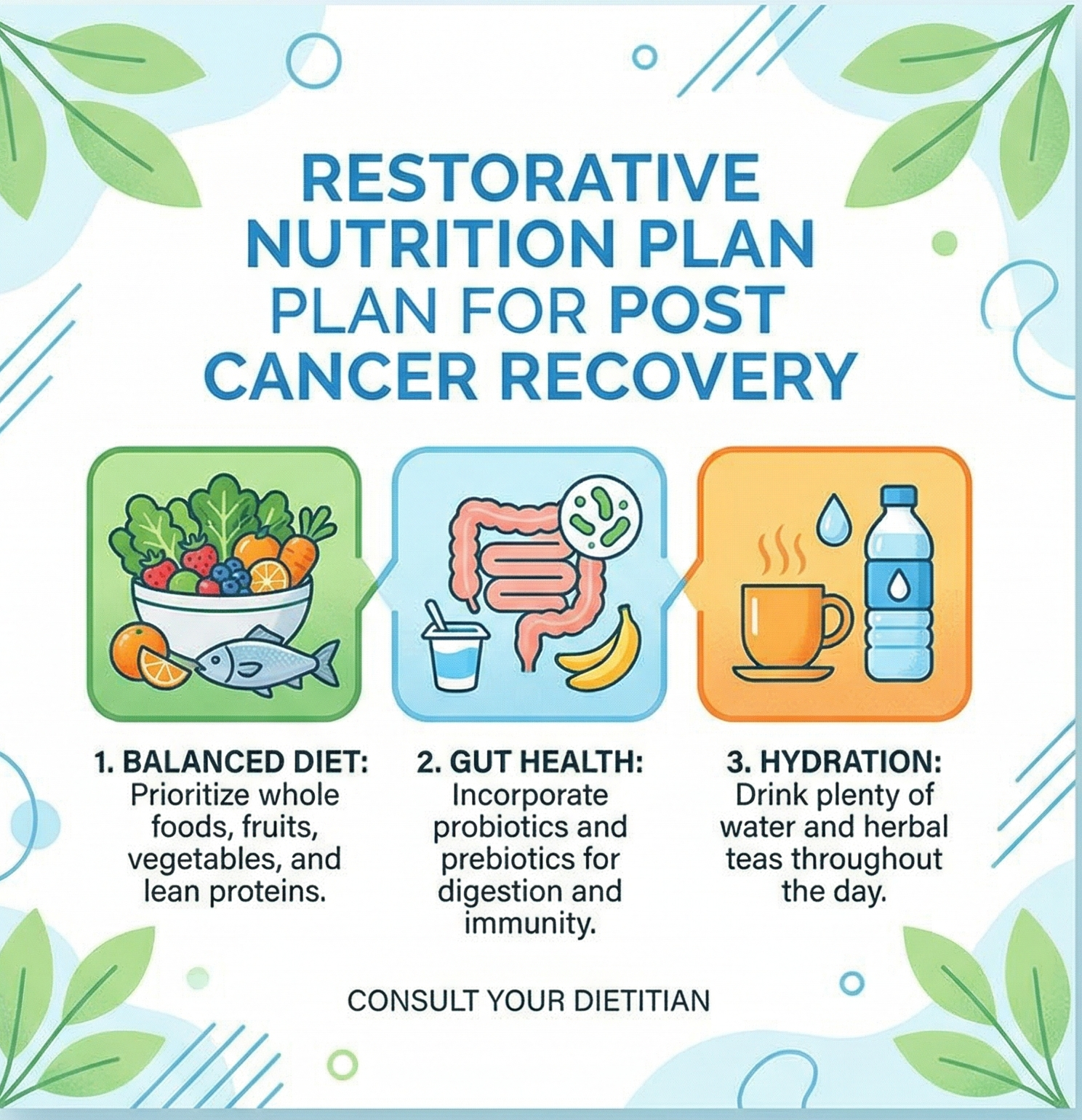 Illustration representing post cancer recovery diets